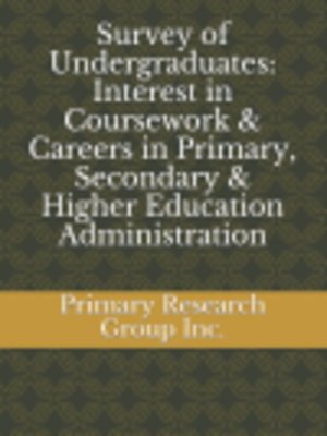 cover image of Survey of Undergraduates: Interest in Coursework & Careers in Primary, Secondary & Higher Education Administration